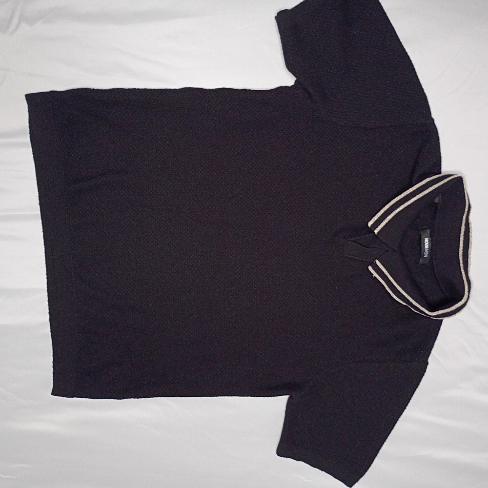 Fashion Nova Black Polo with White Trim